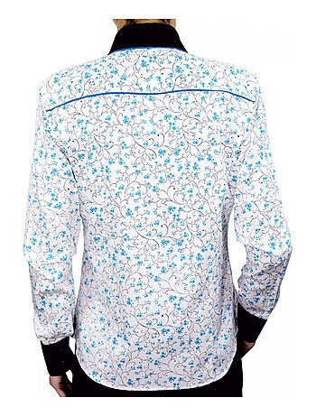 Chemise femme double bouton coupe cintrée PENELOPE Andrew Mac Allister Blanc , Bleu , 38