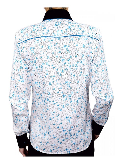 Chemise femme double bouton coupe cintrée PENELOPE Andrew Mac Allister Blanc , Bleu , 38 - Kiabi