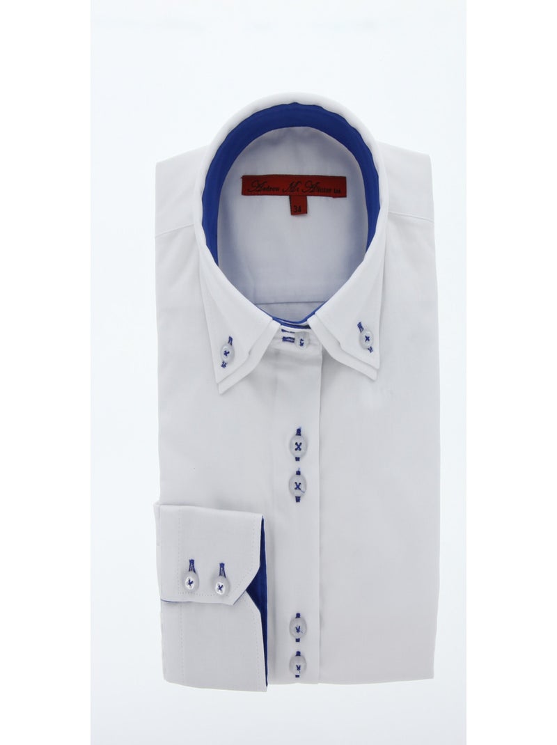 Chemise femme double col CARINA2 Blanc - Kiabi