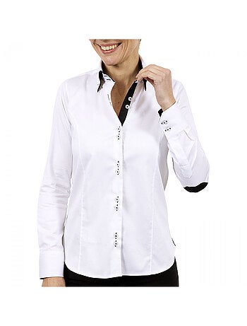 Chemise femme double col coupe cintrée DOBLA Andrew Mac Allister Blanc , Rouge , 42