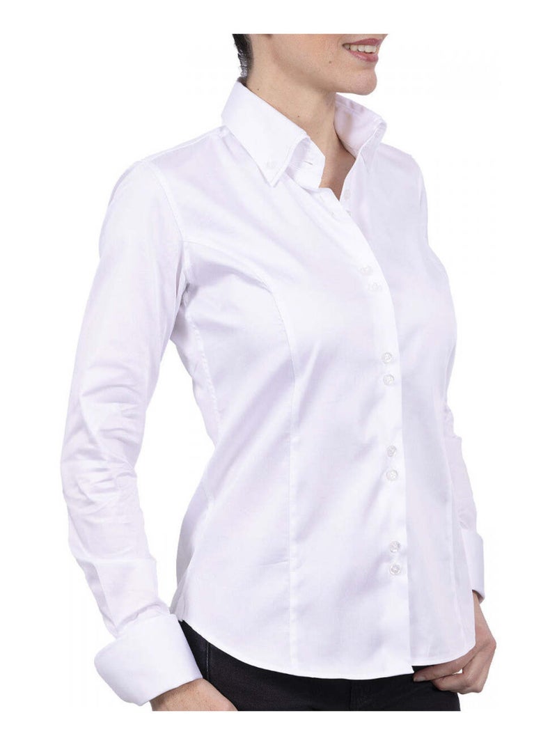 Chemise femme double col coupe cintrée ORIA Andrew Mac Allister Blanc , 40 Blanc - Kiabi