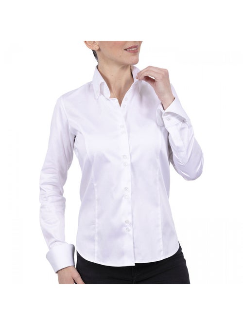 Chemise femme double col coupe cintrée ORIA Andrew Mac Allister Blanc , 40 - Kiabi