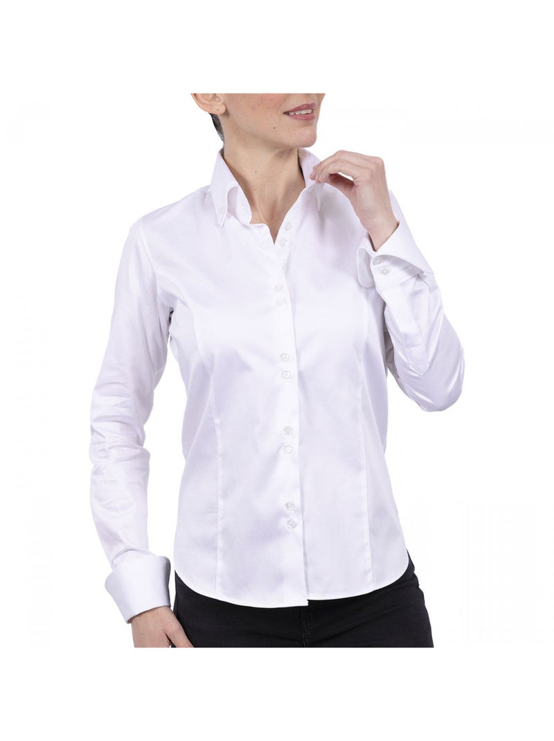 Chemise femme double col coupe cintrée ORIA Andrew Mac Allister Blanc , 40 Blanc - Kiabi