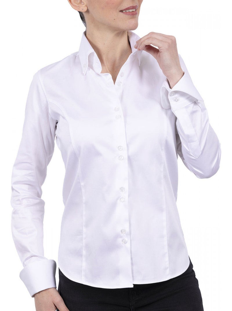 Chemise femme double col coupe cintrée ORIA Andrew Mac Allister Blanc - Kiabi