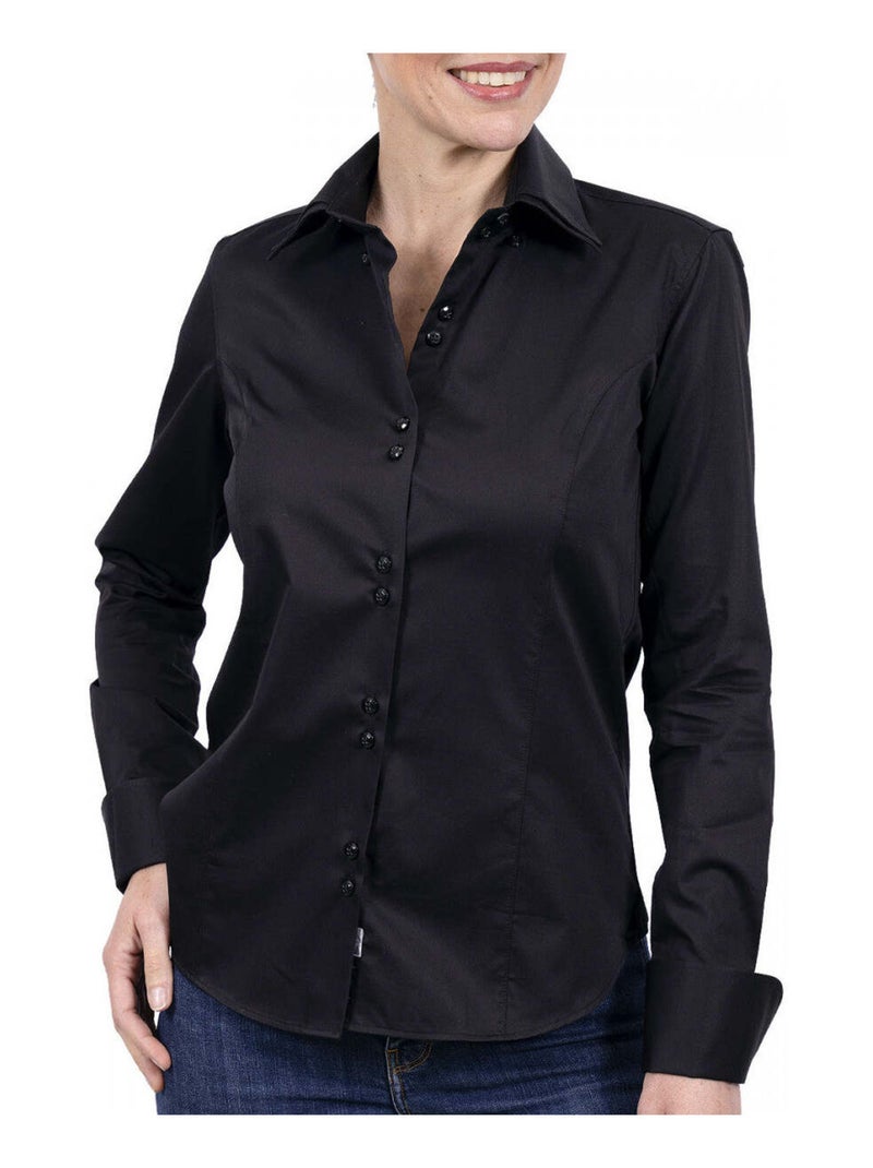 Chemise femme double col coupe cintrée ORIA Andrew Mac Allister Noir , 36 Noir - Kiabi