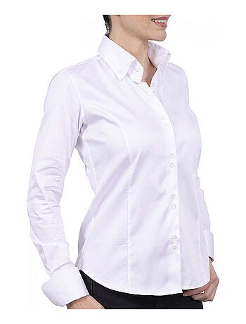 Chemise femme double col coupe cintrée ORIA Andrew Mac Allister Blanc , 40