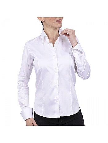 Chemise femme double col coupe cintrée ORIA Andrew Mac Allister Blanc , 40