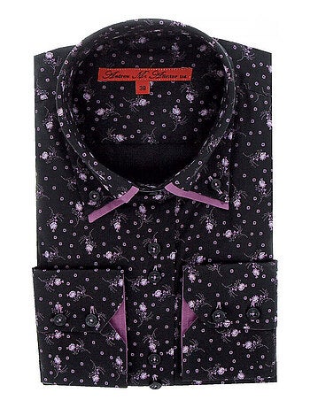 Chemise femme double col coupe cintrée WILMA Andrew Mac Allister Noir , 36