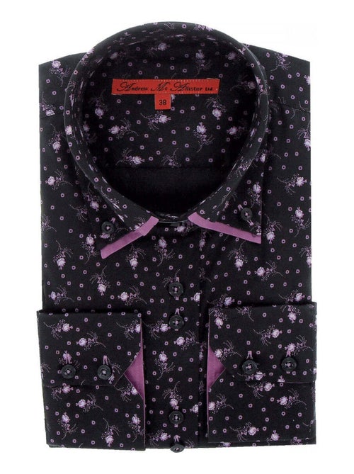 Chemise femme double col coupe cintrée WILMA Andrew Mac Allister Noir , 36 - Kiabi