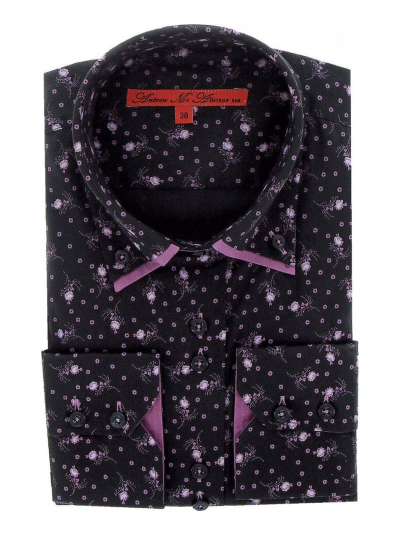 Chemise femme double col coupe cintrée WILMA Andrew Mac Allister Noir , 36 Noir - Kiabi
