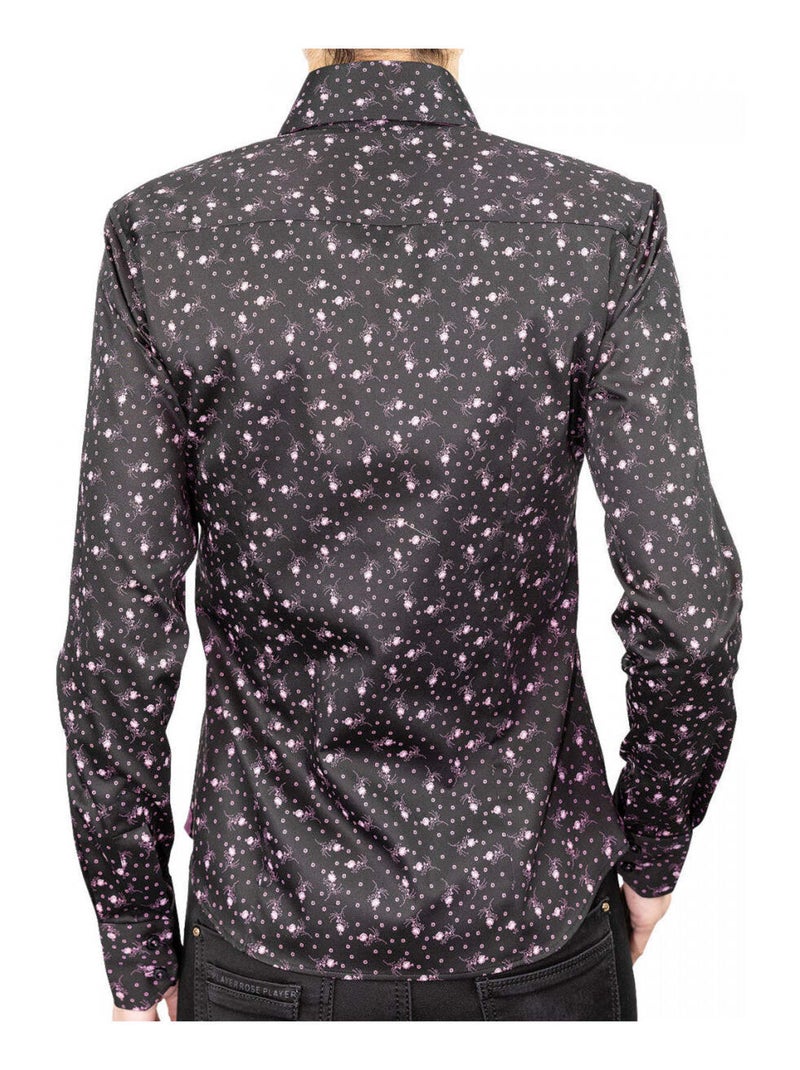 Chemise femme double col coupe cintrée WILMA Andrew Mac Allister Noir - Kiabi