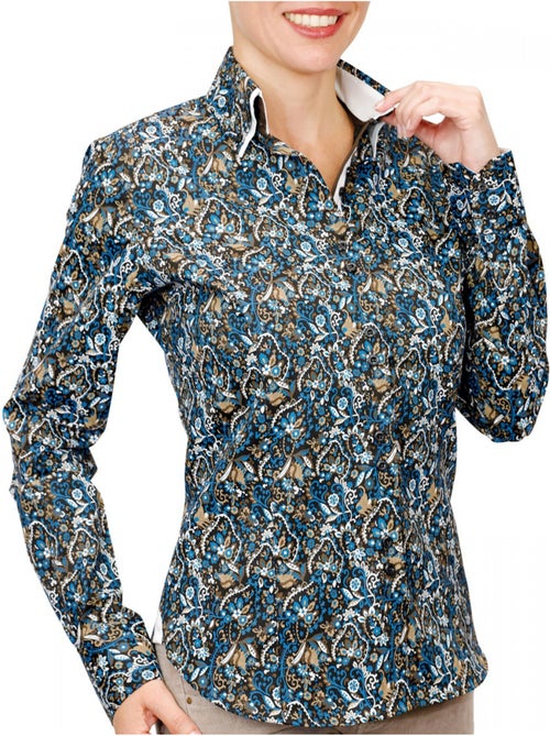 Chemise femme double col imprimée coupe cintrée PENNY Andrew Mac Allister - Kiabi