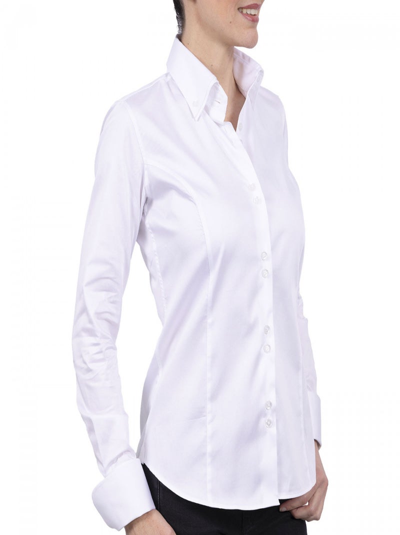 Chemise femme double col ORIA Blanc - Kiabi