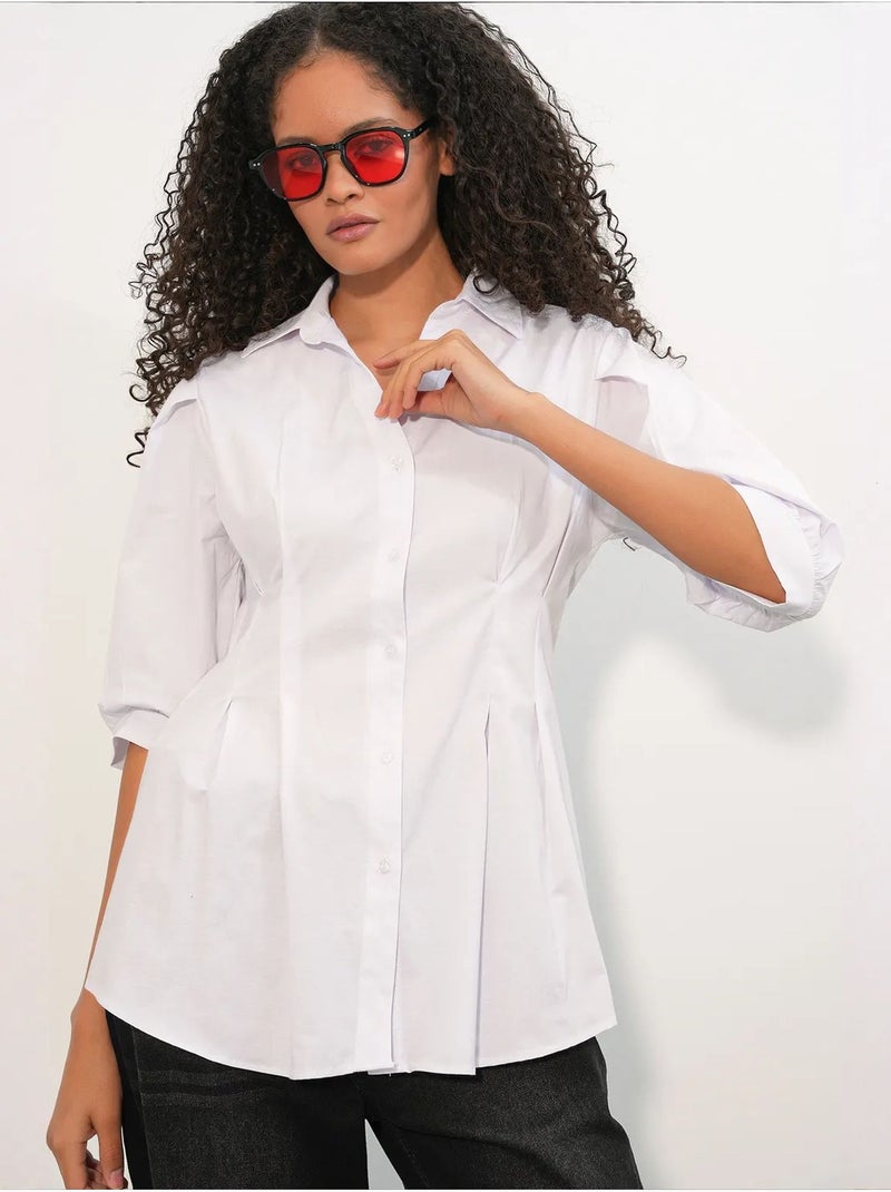 Chemise femme en mélange de coton bdart Blanc - Kiabi