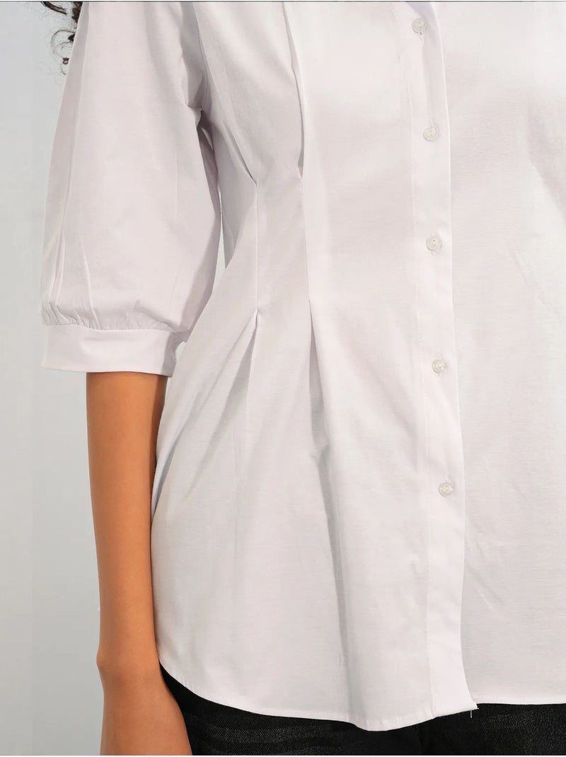 Chemise femme en mélange de coton bdart Blanc - Kiabi