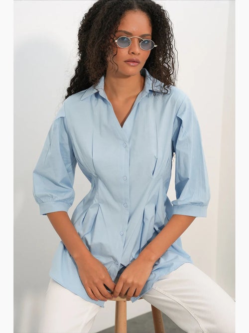Chemise femme en mélange de coton bdart - Kiabi Chemise femme en mélange de coton bdart - Kiabi