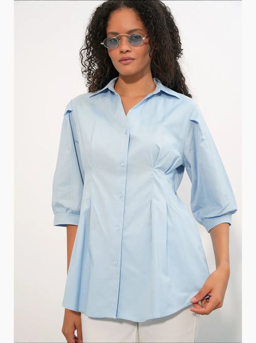 Chemise femme en mélange de coton bdart - Kiabi Chemise femme en mélange de coton bdart - Kiabi