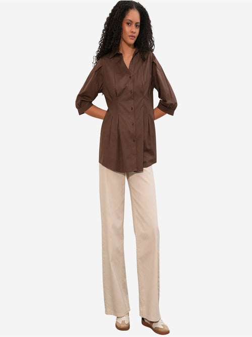 Chemise femme en mélange de coton bdart - Kiabi Chemise femme en mélange de coton bdart - Kiabi