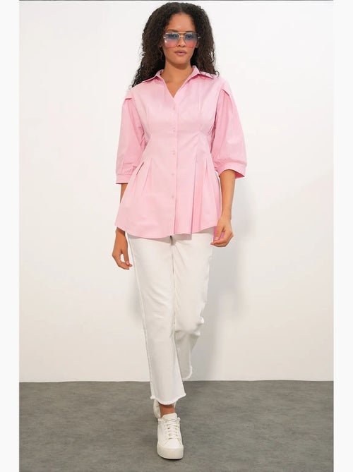 Chemise femme en mélange de coton bdart - Kiabi Chemise femme en mélange de coton bdart - Kiabi