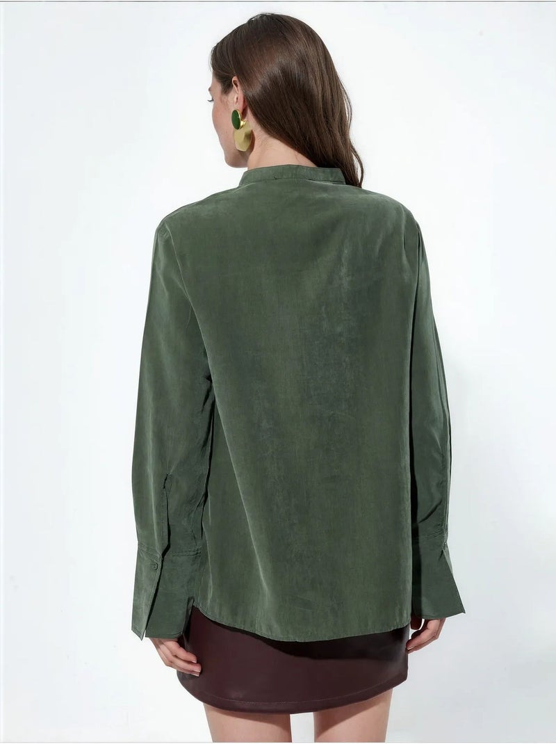 Chemise femme en mélange de tencel busem Vert - Kiabi