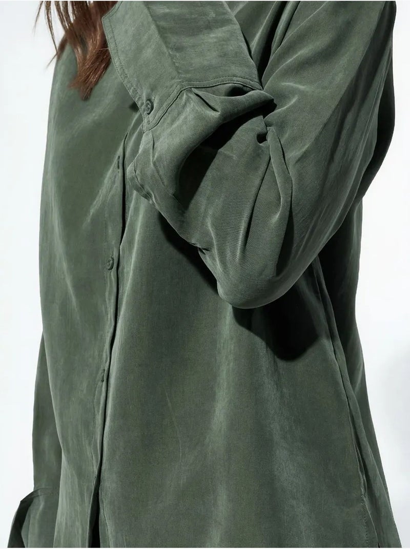 Chemise femme en mélange de tencel busem Vert - Kiabi