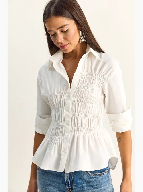 Chemise femme en popeline de mélange de coton coupe normale lucci - Kiabi Chemise femme en popeline de mélange de coton coupe normale lucci - Kiabi