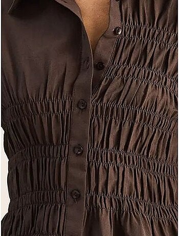 Chemise femme en popeline de mélange de coton coupe normale lucci