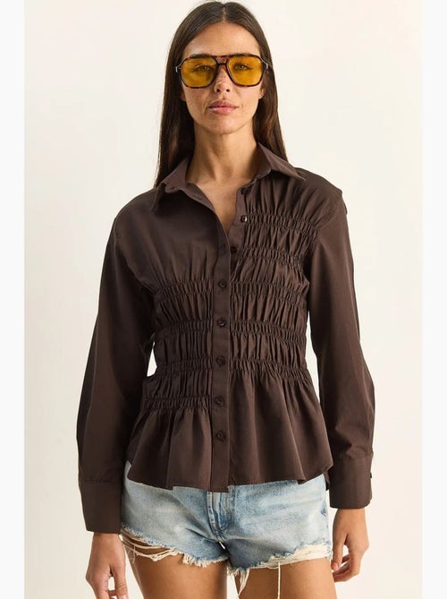 Chemise femme en popeline de mélange de coton coupe normale lucci - Kiabi Chemise femme en popeline de mélange de coton coupe normale lucci - Kiabi
