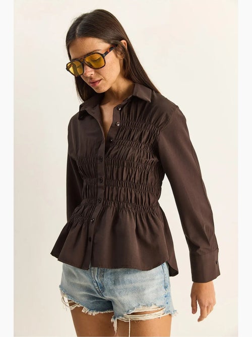 Chemise femme en popeline de mélange de coton coupe normale lucci - Kiabi Chemise femme en popeline de mélange de coton coupe normale lucci - Kiabi