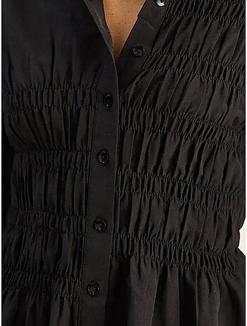 Chemise femme en popeline de mélange de coton coupe normale lucci