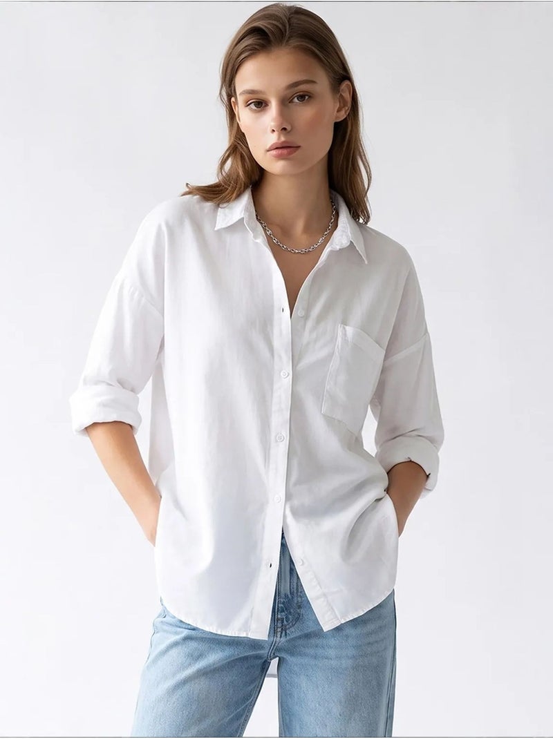 Chemise femme en tencel mixray Blanc - Kiabi
