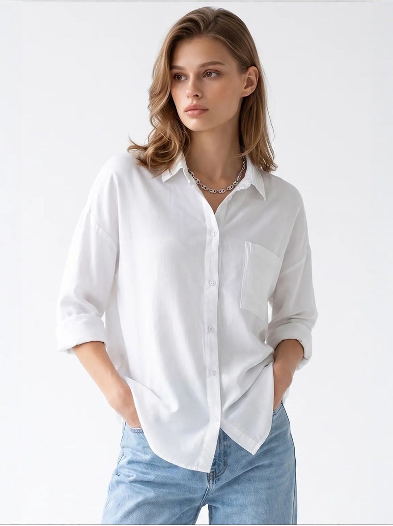 Chemise femme en tencel mixray Blanc - Kiabi