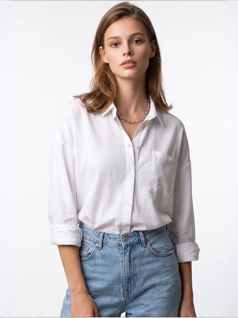 Chemise femme en tencel mixray Blanc - Kiabi