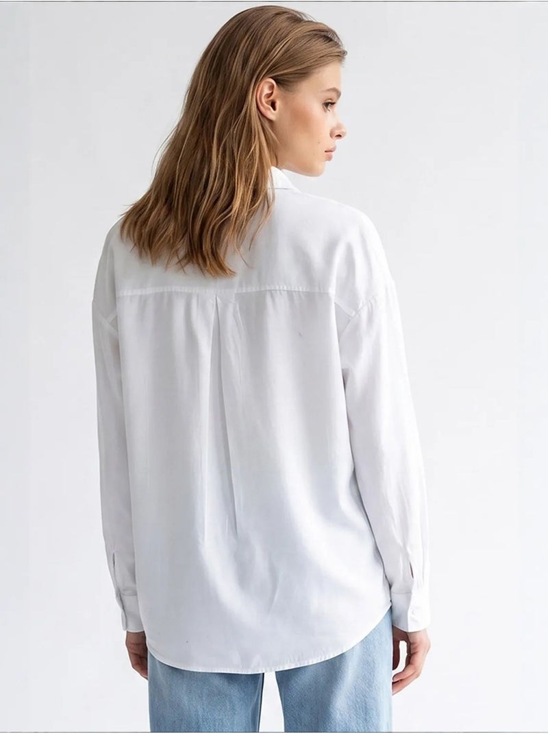 Chemise femme en tencel mixray Blanc - Kiabi