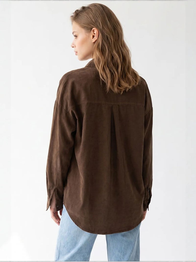 Chemise femme en tencel mixray Marron - Kiabi