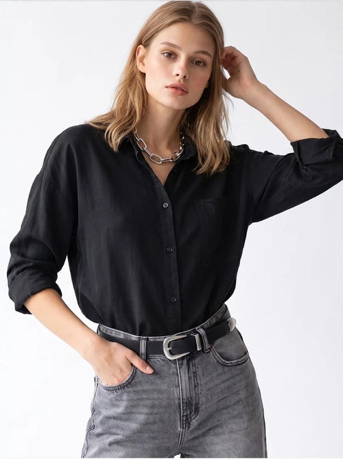 Chemise femme en tencel mixray - Kiabi Chemise femme en tencel mixray - Kiabi