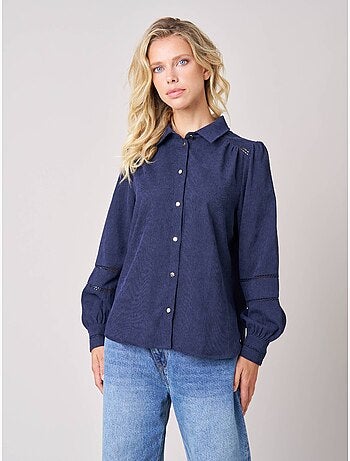 Chemise femme en velours côtelé 'deeluxe'