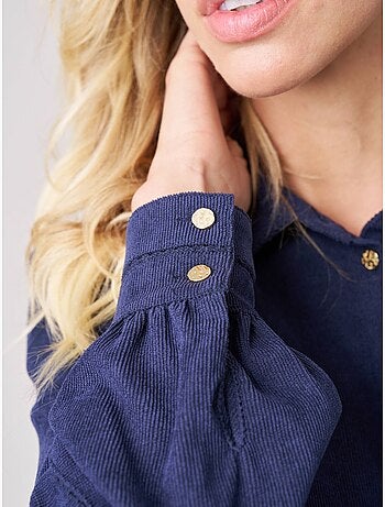 Chemise femme en velours côtelé 'deeluxe'