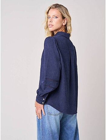 Chemise femme en velours côtelé 'deeluxe'