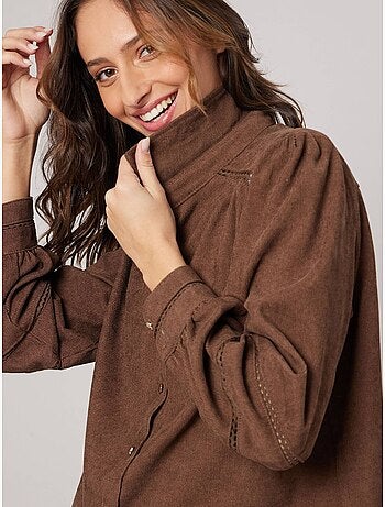Chemise femme en velours côtelé 'deeluxe'