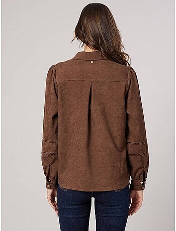 Chemise femme en velours côtelé 'deeluxe'