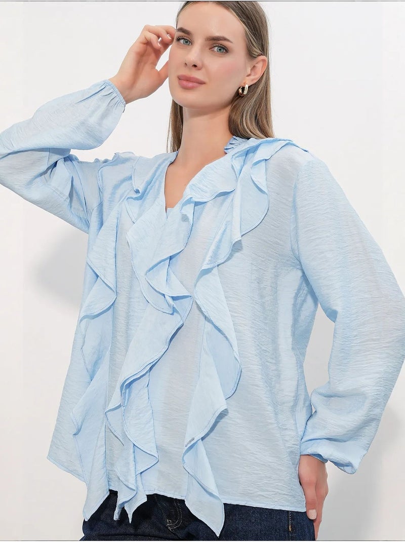 Chemise femme en viscose et nylon bdart Bleu ciel - Kiabi