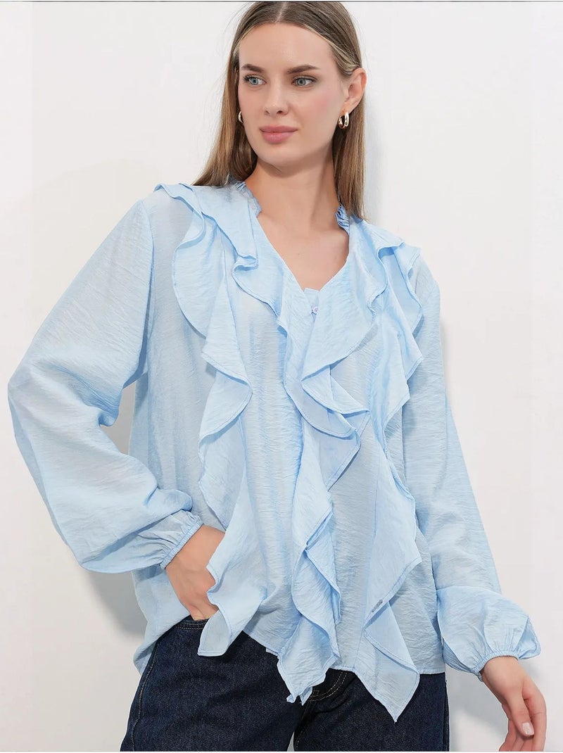Chemise femme en viscose et nylon bdart Bleu ciel - Kiabi