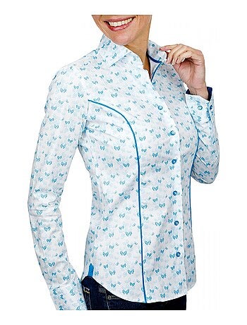 Chemise femme fantaisie coupe cintrée PASSADENA Andrew Mac Allister Blanc , 46