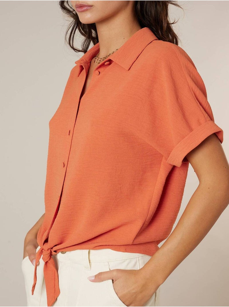 Chemise femme fluide 'Deeluxe' Rouge brique - Kiabi
