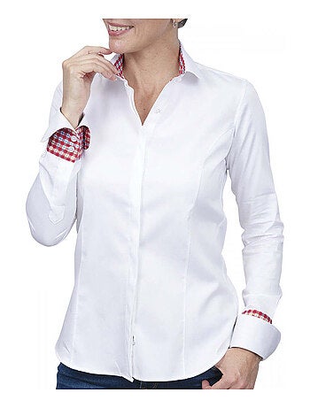 Chemise femme Habillée coupe cintrée CHARLEY Andrew Mac Allister Blanc , Orange , 34
