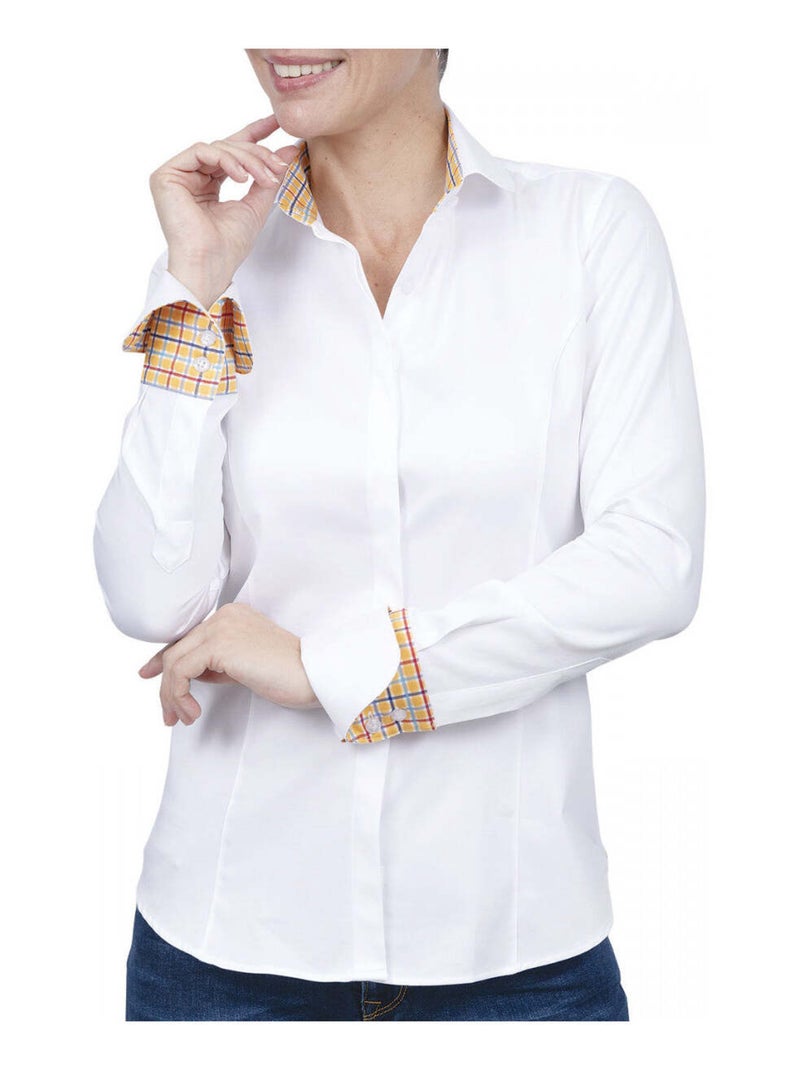 Chemise femme Habillée coupe cintrée CHARLEY Andrew Mac Allister Blanc , Orange , 34 Blanc Orange - Kiabi