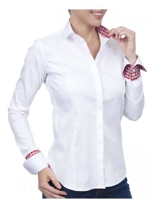 Chemise femme Habillée coupe cintrée CHARLEY Andrew Mac Allister Blanc , Orange , 34 - Kiabi