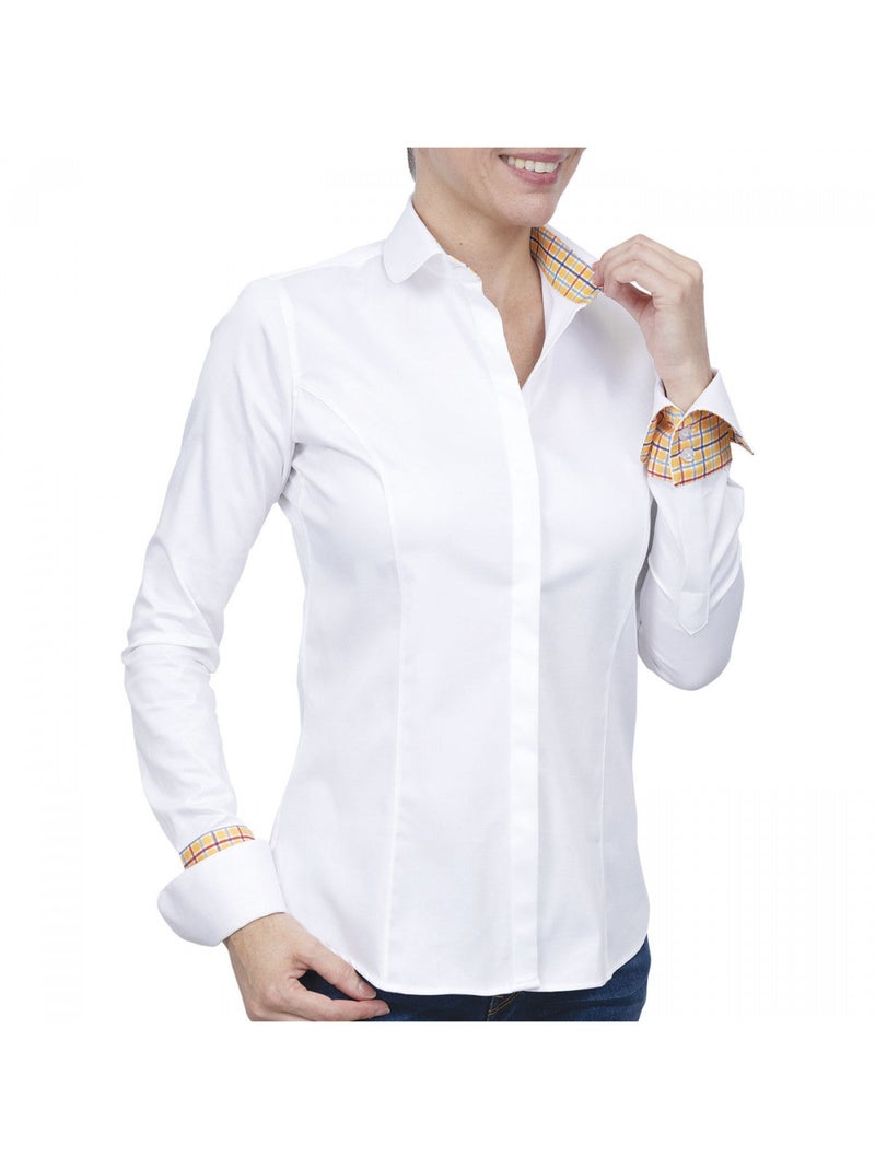 Chemise femme Habillée coupe cintrée CHARLEY Andrew Mac Allister Blanc , Rouge , 38 Blanc Rouge - Kiabi