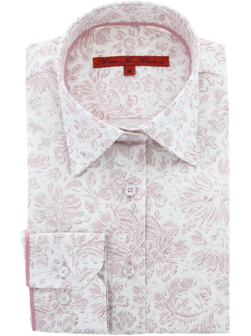 Chemise femme imprimé floral coupe cintrée ALMA Andrew Mc Allister Rose clair - Kiabi